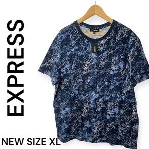Express Blue and White Men's Jersey Shirt